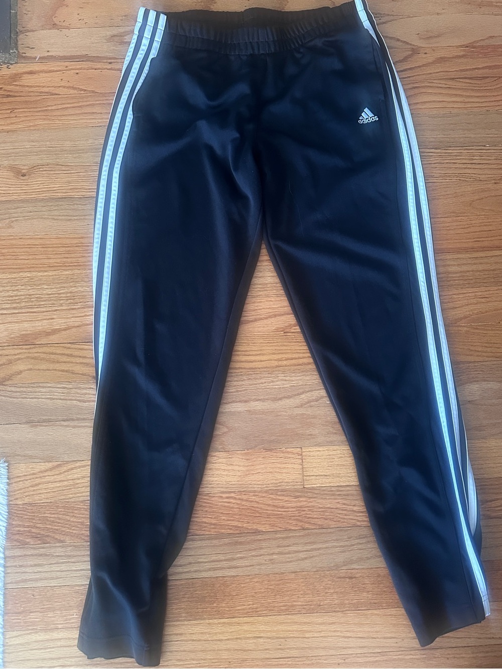 adidas Black climalite zipper pants with White Three-Stripes
